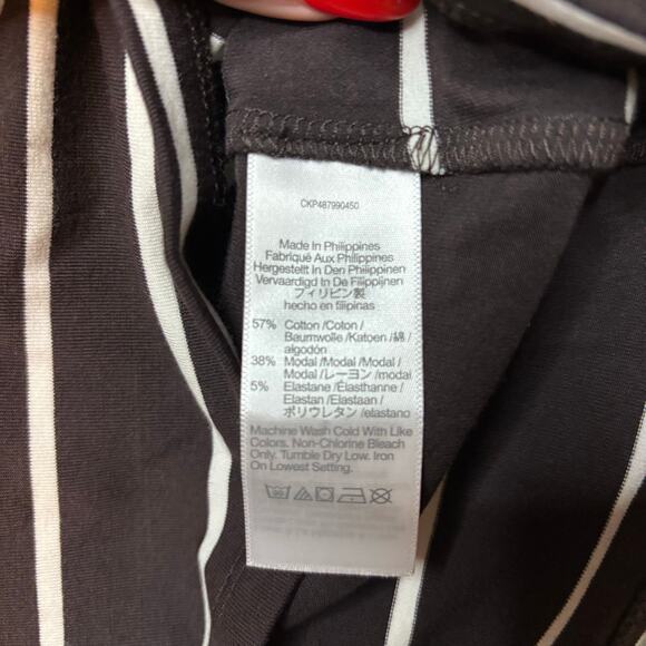 NWT Madewell Striped Mockneck Slim Fit Tee XXS Brown White Short Sleeve - Picture 9 of 9